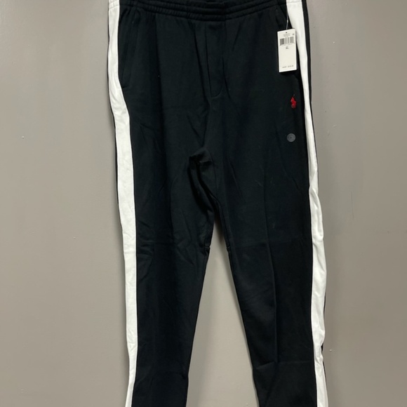 Polo Ralph Lauren Mens Core Replen Black with White Stripe Sweatpants XL NWT